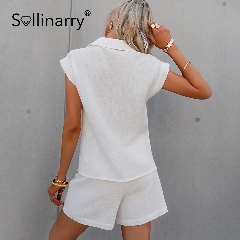 Sollinary High waist female office suits Summer women casual sleeveless short sets High street two piece suits with pocket
Sollinary High waist female office suits Summer women casual sleeveless short sets High street two piece suits with pocket