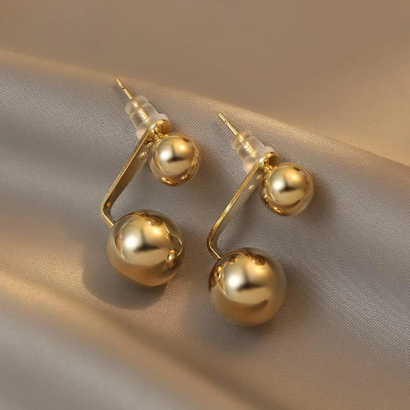 European and American Temperament Metal Ball Drop Earrings for Woman‘s Korean Fashion Jewelry Gothic Simple Earrings
European and American Temperament Metal Ball Drop Earrings for Woman‘s Korean Fashion Jewelry Gothic Simple Earrings