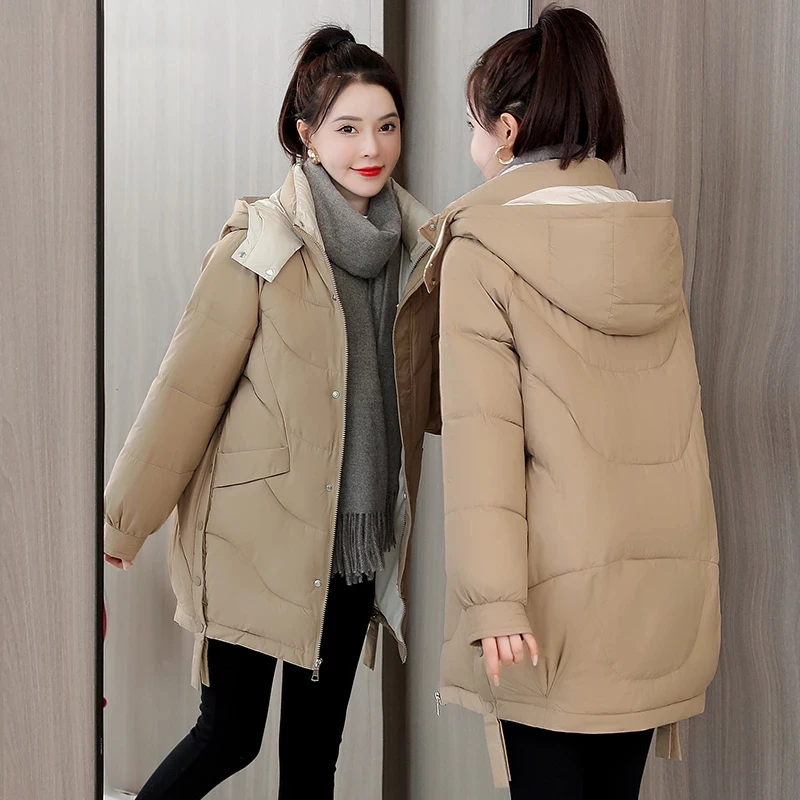 Wome's Winter Down Jacket Long Hooded Snow Wear Parkas Female Thicken Warm Cotton Padded Women Coat Loose Casual Outwear New
Wome's Winter Down Jacket Long Hooded Snow Wear Parkas Female Thicken Warm Cotton Padded Women Coat Loose Casual Outwear New