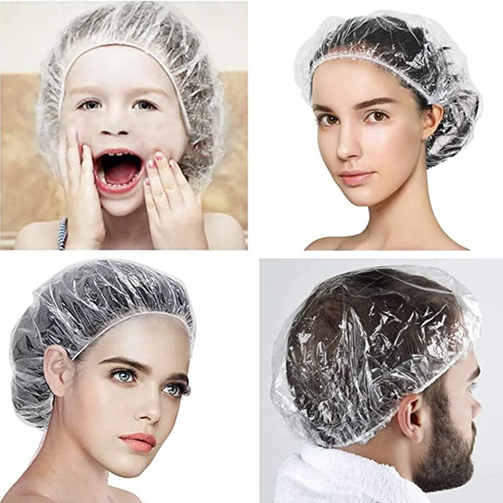 100Pcs Disposable Shower Cap Plastic Waterproof Transparent Color Shower Hat Hotel For Travel Home One Time Bathroom Products H
100Pcs Disposable Shower Cap Plastic Waterproof Transparent Color Shower Hat Hotel For Travel Home One Time Bathroom Products H