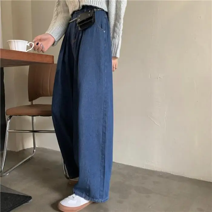 Retro versatile jeans for women's autumn new Japanese high waisted pants show slim and versatile wide leg pants
Retro versatile jeans for women's autumn new Japanese high waisted pants show slim and versatile wide leg pants