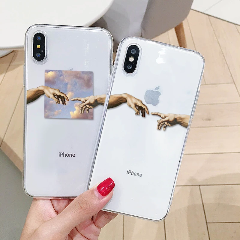 Mona Lisa Art David lines чехол с рисунком для iPhone 12 11 XS MAX XR 6s 7 8 Plus SE2020 прозрачный из ТПУ