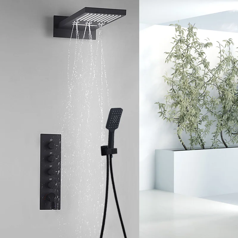 Насадка для душа, матовая черная, 4 функции, с вращающимся клапаном смеситель горячей и холодной воды
Насадка для душа, матовая черная, 4 функции, с вращающимся клапаном смеситель горячей и холодной воды