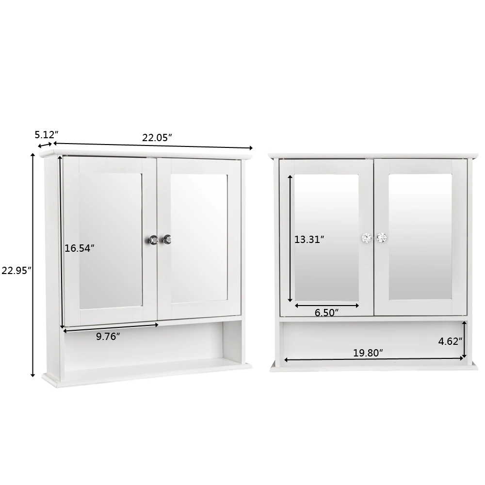 Bathroom Wall Mounted Cabinet Shelf Double Door 2 Mirror Waterproof and Moisture-proof Sturdy and Durable White
Bathroom Wall Mounted Cabinet Shelf Double Door 2 Mirror Waterproof and Moisture-proof Sturdy and Durable White