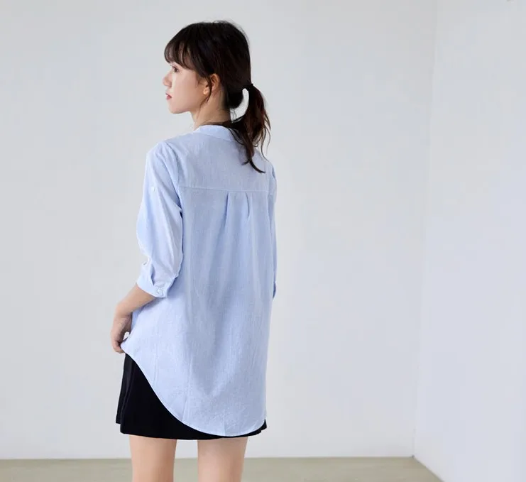 Womens Tops Blouses Stand Collar Half Sleeve Womens Shirts Casual Loose Blouse Button Tops Blusas Mujer De Moda 2020
Womens Tops Blouses Stand Collar Half Sleeve Womens Shirts Casual Loose Blouse Button Tops Blusas Mujer De Moda 2020