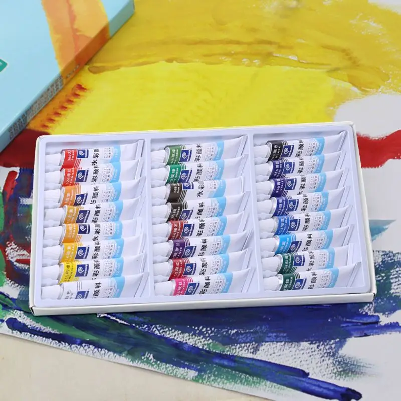 12ml 12/24 Colors Professional Paint Tubes Drawing Painting Watercolor Pigment X3UE | Канцтовары для офиса и дома