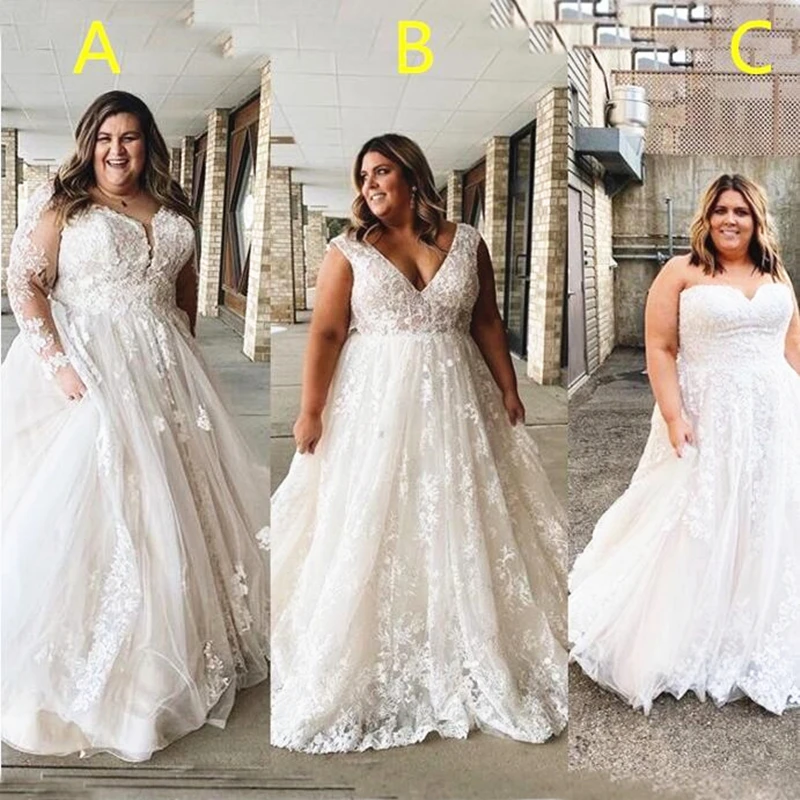 3 Styles Wedding Dresses Plus Size Boho Appliqued Lace Bridal Gowns A Line Foor Length Bohemain Vestido De Noiva Long Sleeves
3 Styles Wedding Dresses Plus Size Boho Appliqued Lace Bridal Gowns A Line Foor Length Bohemain Vestido De Noiva Long Sleeves