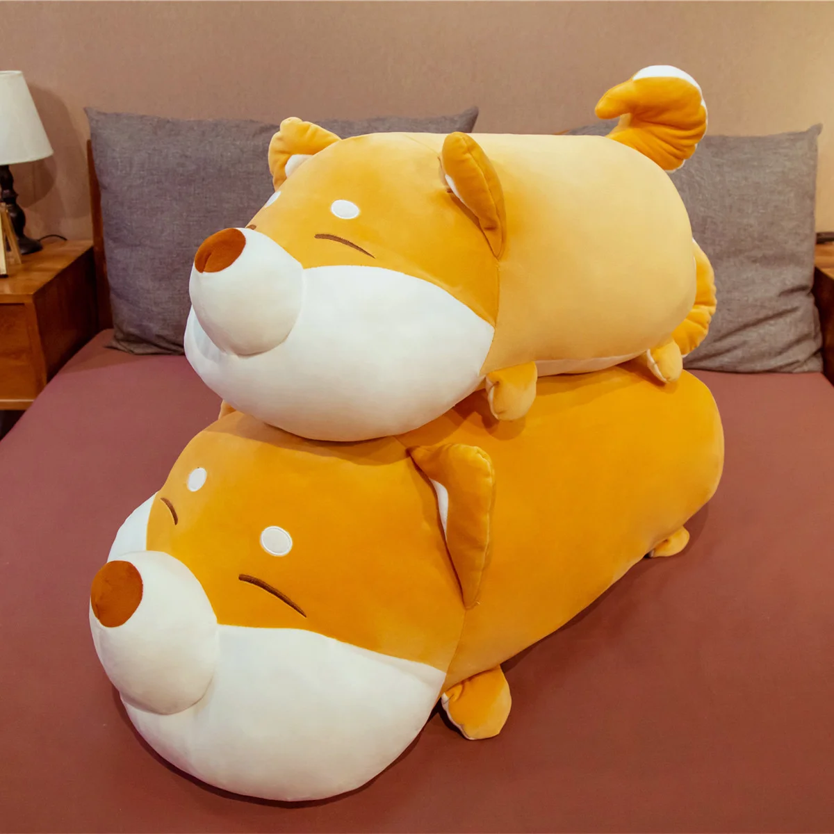 Огромное толстое лицо Сиба-ину 35-100 см Мягкое Животное плюшевая игрушка собака