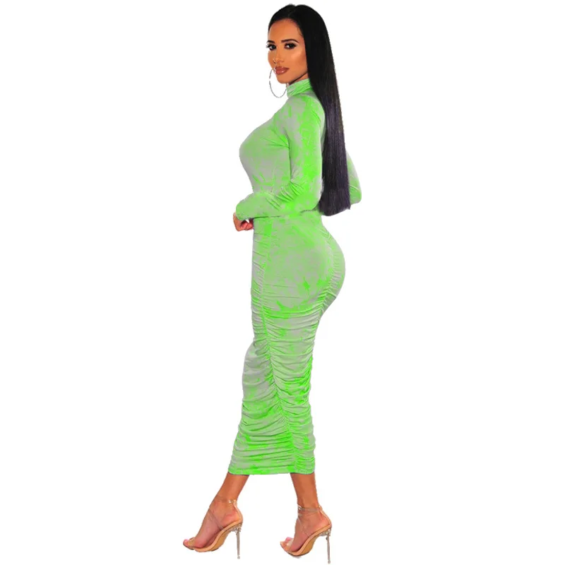 HAOOHU Sexy Tie Dye Print Long Sleeve Bodycon Maxi Dress Women Vestidos 2020 Spring Clothes Turtleneck Night Club Party Dresses 
HAOOHU Sexy Tie Dye Print Long Sleeve Bodycon Maxi Dress Women Vestidos 2020 Spring Clothes Turtleneck Night Club Party Dresses