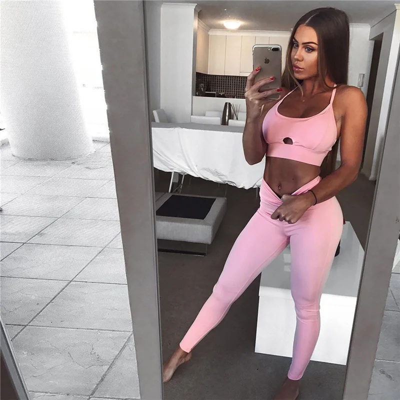 SALSPOR Women Sexy Fitness Set Solid Color Push Up Hollow Out Bra Female High Waist Ankle Length Leggings Sets Workout Suit Girl
SALSPOR Women Sexy Fitness Set Solid Color Push Up Hollow Out Bra Female High Waist Ankle Length Leggings Sets Workout Suit Girl