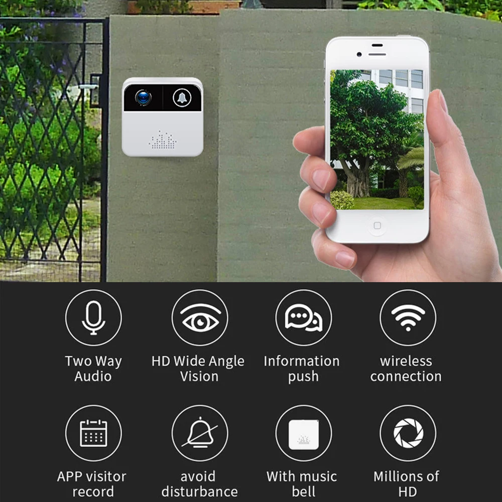 720P Smart WIFI Doorbell Intercom WI-FI Door Bell For Apartments Two Way Audio Wireless Security Camera Home Visiting Reminder
720P Smart WIFI Doorbell Intercom WI-FI Door Bell For Apartments Two Way Audio Wireless Security Camera Home Visiting Reminder