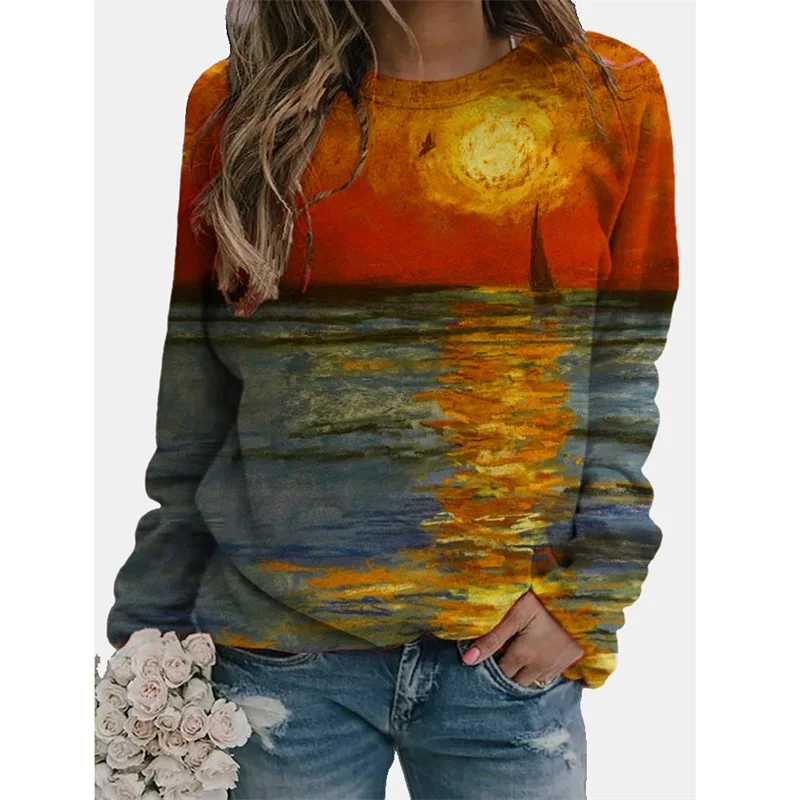 Vintage Long Sleeve Ethnic Print Blouse Women Plus Size Sea And Sun Shirt Casual O-neck Colorful Digital Printed Sweatshirts
Vintage Long Sleeve Ethnic Print Blouse Women Plus Size Sea And Sun Shirt Casual O-neck Colorful Digital Printed Sweatshirts