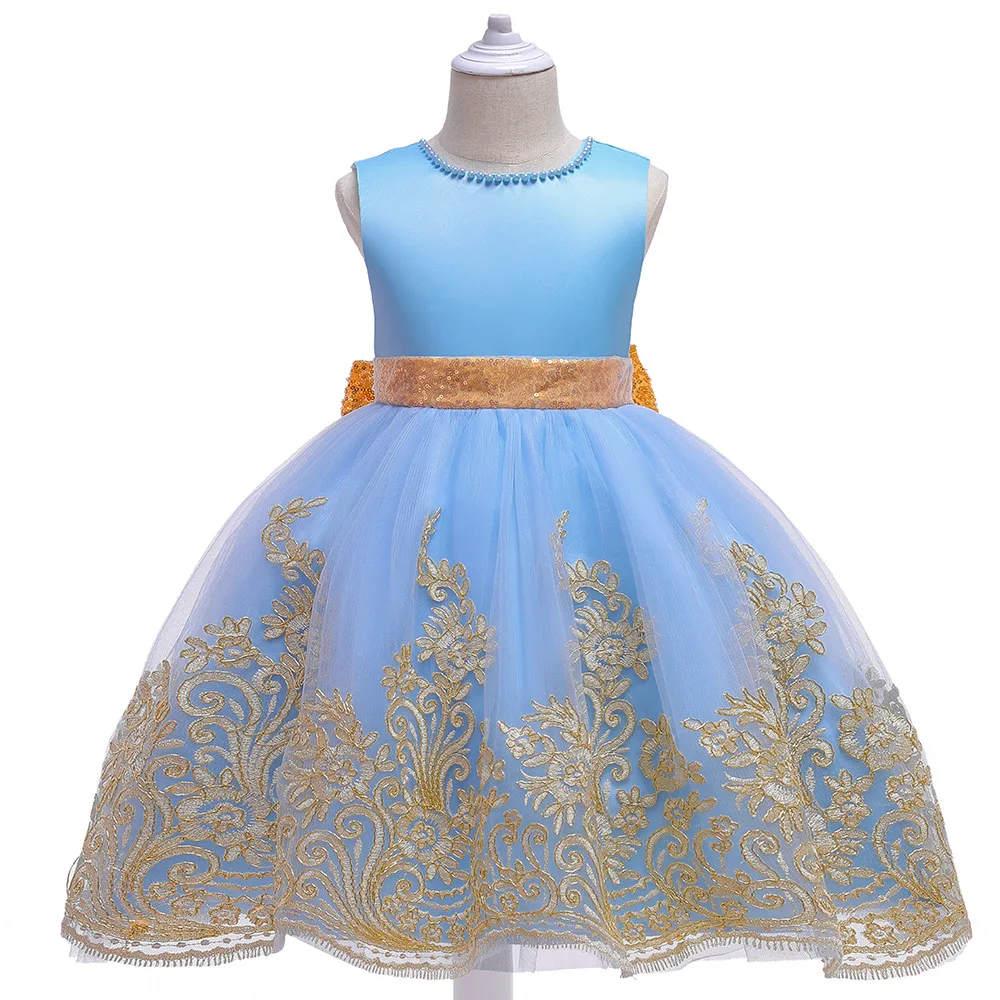 Kids Flowers Sequin Belt Blue Dresses for Girls Lace Gown Ballgown Vestido Infantil for Girls Christmas Dress with Pearls
Kids Flowers Sequin Belt Blue Dresses for Girls Lace Gown Ballgown Vestido Infantil for Girls Christmas Dress with Pearls