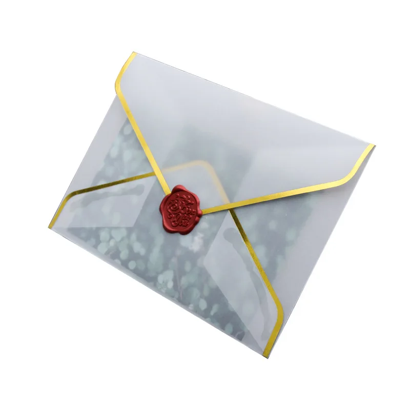10pcs/lot Gold Stamping Edge Envelopes Translucent Transparent Vintage Letter Paper Envelope Blank for Wedding Invitation
10pcs/lot Gold Stamping Edge Envelopes Translucent Transparent Vintage Letter Paper Envelope Blank for Wedding Invitation