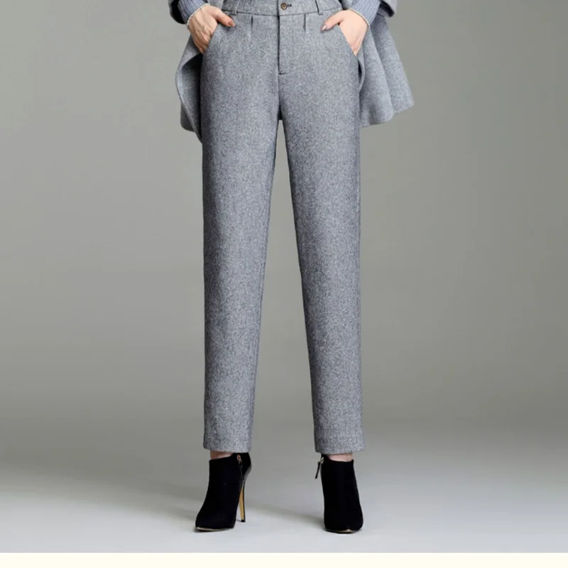 Spring and Autumn New Herringbone Wool Pants Gray Solid High Waist Slim Harem Pencil Pants Office Lady Radish Casual Suit Pants
Spring and Autumn New Herringbone Wool Pants Gray Solid High Waist Slim Harem Pencil Pants Office Lady Radish Casual Suit Pants