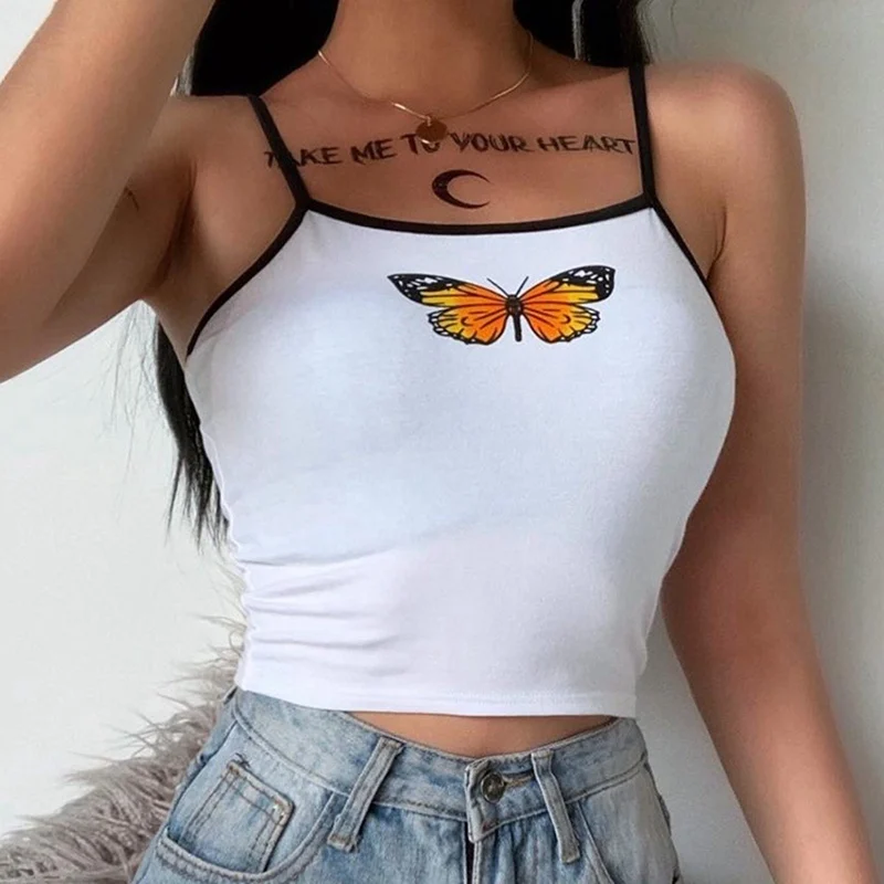 Fashion Sexy Women Ladies Butterfly Tank Tops Sleeveless Wear Strappy Tank Top Vest Summer Short Crop Tops
Fashion Sexy Women Ladies Butterfly Tank Tops Sleeveless Wear Strappy Tank Top Vest Summer Short Crop Tops