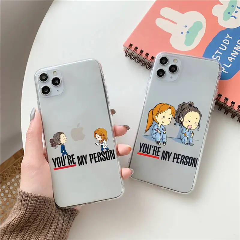 Greys Anatomy You are my person Phone Case Transparent soft For iphone 12 11 13 7 8 6 s plus x xs xr pro max mini
Greys Anatomy You are my person Phone Case Transparent soft For iphone 12 11 13 7 8 6 s plus x xs xr pro max mini