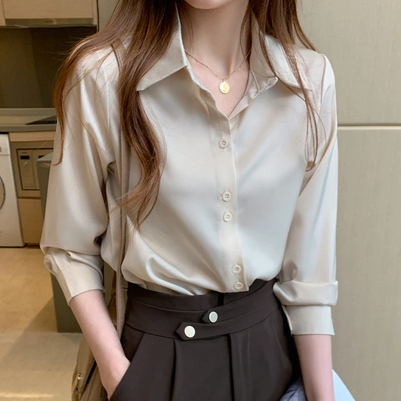 Silk Shirts Women Satin Shirt for Women Long Sleeve White Shirt Office Lady Satin Silk Blouse Tops Plus Size Woman Basic Blouses
Silk Shirts Women Satin Shirt for Women Long Sleeve White Shirt Office Lady Satin Silk Blouse Tops Plus Size Woman Basic Blouses