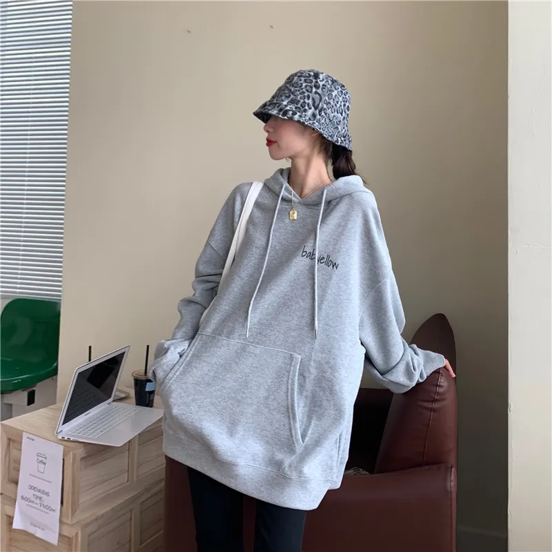 Winter Long Sleeve Women Sweatshirts Loose Velvet Warm Tops Creative Letter Print Hoodies Large Size Harajuku Hooded Sweatshirt
Winter Long Sleeve Women Sweatshirts Loose Velvet Warm Tops Creative Letter Print Hoodies Large Size Harajuku Hooded Sweatshirt