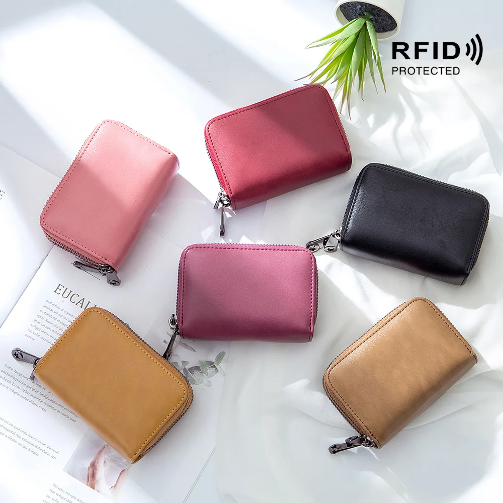RFID Double Zipper Layers Card Wallets Women Genuine Leather Bank ID Credit Cards Case Hand Hold Coin Bag Women Purse
RFID Double Zipper Layers Card Wallets Women Genuine Leather Bank ID Credit Cards Case Hand Hold Coin Bag Women Purse