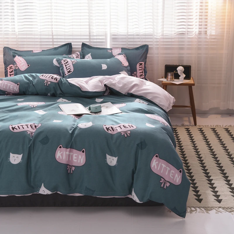 Nordic style bedding set for kids children cartoon cat kawaii duvet cover pillowcase bed sheet sets queen king single size
Nordic style bedding set for kids children cartoon cat kawaii duvet cover pillowcase bed sheet sets queen king single size