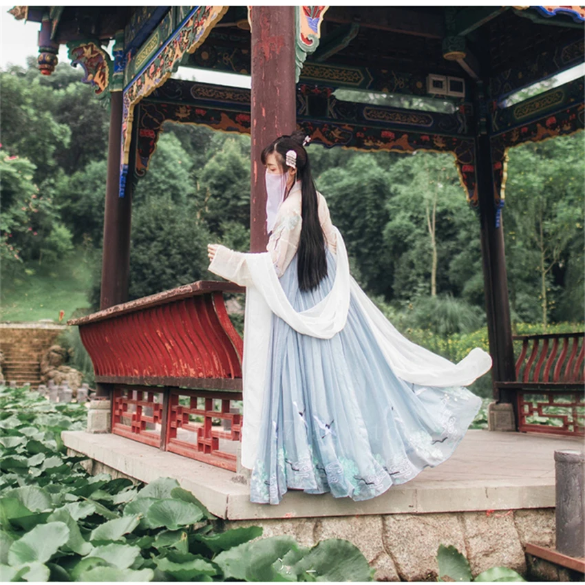 Hanfu Women Dress Dance Costume Traditional Chinese Folk Dress Adult Girl Embroidery Elegant Fairy Stage Wear Performance Outfit
Hanfu Women Dress Dance Costume Traditional Chinese Folk Dress Adult Girl Embroidery Elegant Fairy Stage Wear Performance Outfit