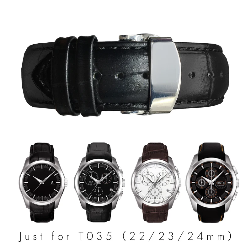 Ремешок из натуральной кожи для часов Tissot T035 сменный Браслет телячьей с