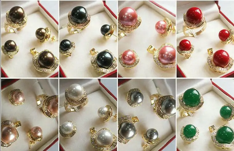 10-14mm South Sea Shell Pearl /Jade Round Bead Ring Earring Pendant Necklace Set
10-14mm South Sea Shell Pearl /Jade Round Bead Ring Earring Pendant Necklace Set