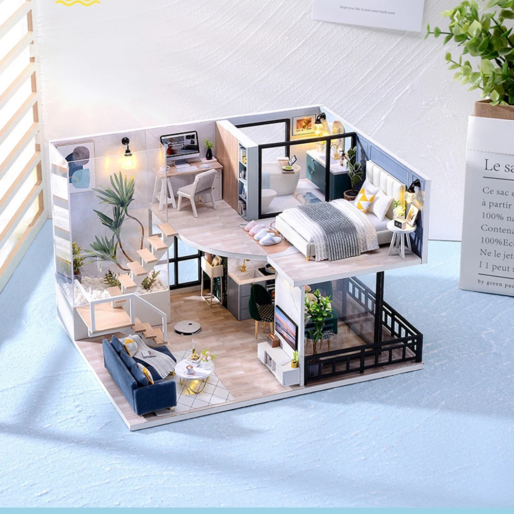 DIY Hut Doll House Manual Assembling Toys Kit for Children Birthday Presents Manual Model Furniture 3D Wooden Miniature Toy
DIY Hut Doll House Manual Assembling Toys Kit for Children Birthday Presents Manual Model Furniture 3D Wooden Miniature Toy