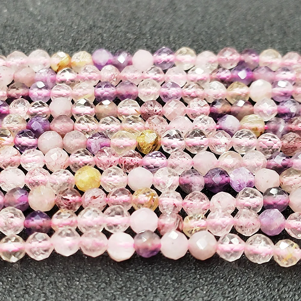 Natural Stone Super Seven Stone Faceted Beads 2-3mm Fine Super Seven Stone For Jewelry DIY Bracelet Necklace Earring Accessories
Natural Stone Super Seven Stone Faceted Beads 2-3mm Fine Super Seven Stone For Jewelry DIY Bracelet Necklace Earring Accessories