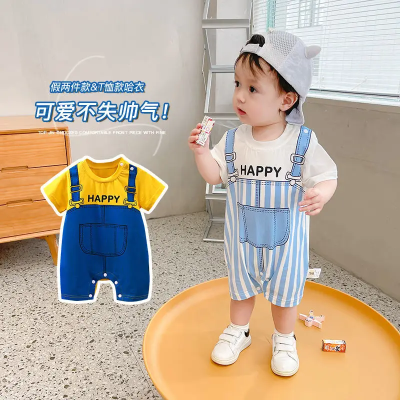 Baby Summer Rompers Cartoon Print Suspender Trousers Fashion Overalls Style One Piece Jumsuit For New Born Babies Boys And Girls 
Baby Summer Rompers Cartoon Print Suspender Trousers Fashion Overalls Style One Piece Jumsuit For New Born Babies Boys And Girls