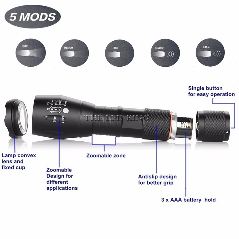 Most Powerful Led flashlight Ultra Bright linterna led torch T6/L2/V6 Zoomable Bicycle Light use AAA 18650 battery Waterproof
Most Powerful Led flashlight Ultra Bright linterna led torch T6/L2/V6 Zoomable Bicycle Light use AAA 18650 battery Waterproof