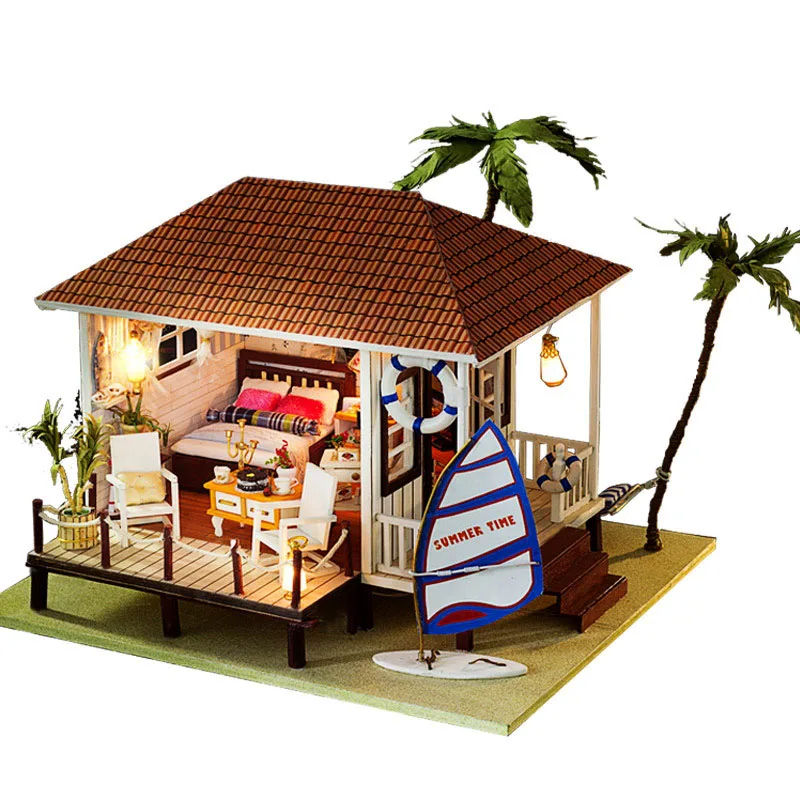 DIY Wooden Dollhouse Miniature Furniture With LED Light Kit Seaside Villa House Dollhouses Assemble Toy Children Birthday Gift
DIY Wooden Dollhouse Miniature Furniture With LED Light Kit Seaside Villa House Dollhouses Assemble Toy Children Birthday Gift