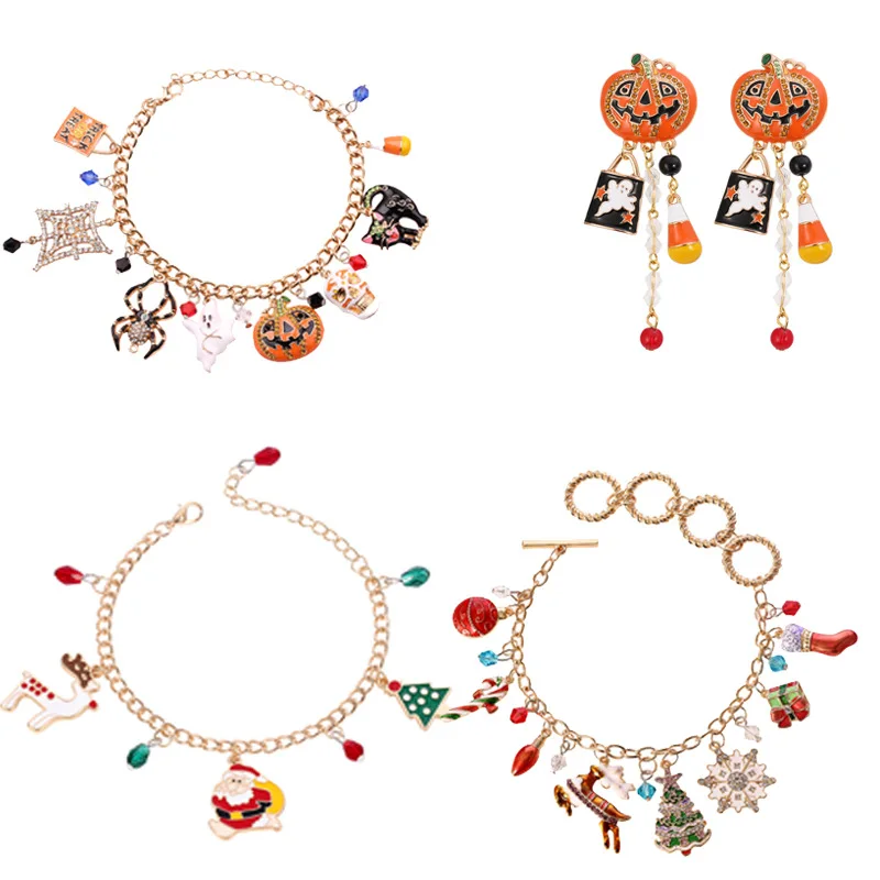 Halloween Christmas Bracelet Gothic Punk Charm Pumpkin Spider Bracelet Santa Snowman Bracelet Party Gift Ladies Unisex Bracelet
Halloween Christmas Bracelet Gothic Punk Charm Pumpkin Spider Bracelet Santa Snowman Bracelet Party Gift Ladies Unisex Bracelet
