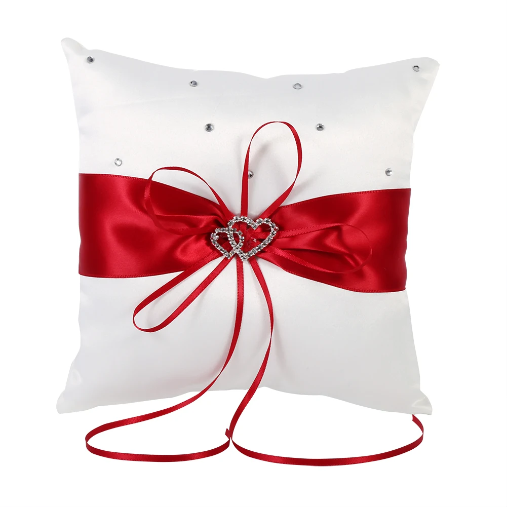 Polyester Fabric Wedding Ring Pillow Made Up Of Bowknot Type Stain Double Hearts Diamonds Perfect For Using At Wedding Ceremony
Polyester Fabric Wedding Ring Pillow Made Up Of Bowknot Type Stain Double Hearts Diamonds Perfect For Using At Wedding Ceremony