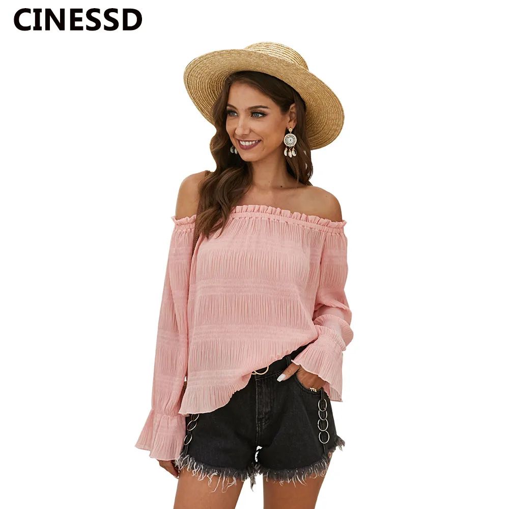 CINESSD Women Off Shoulder Tee Shirts 2020 Sexy Slash Neck Long Sleeves Cold Shoulder Spring Summer Solid Pullover Tops Tshirt
CINESSD Women Off Shoulder Tee Shirts 2020 Sexy Slash Neck Long Sleeves Cold Shoulder Spring Summer Solid Pullover Tops Tshirt