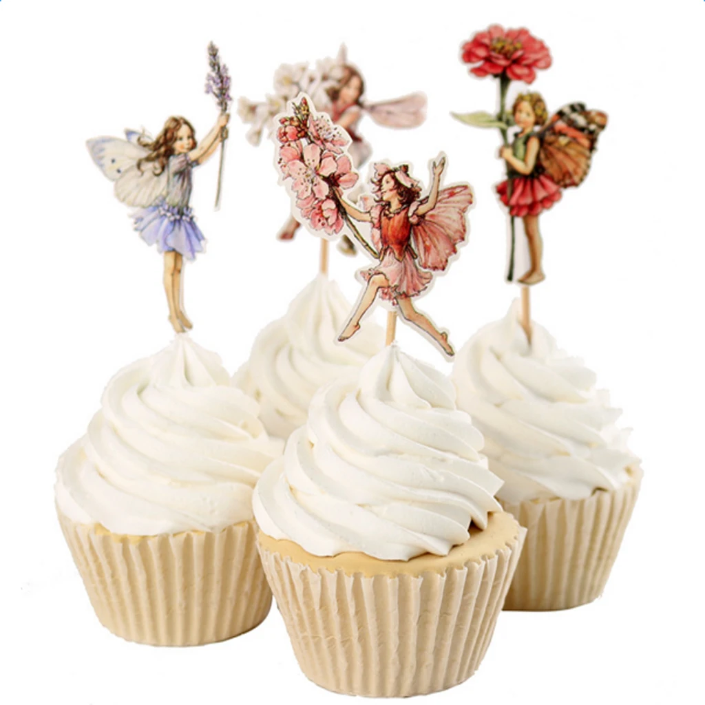 

24 шт. волшебный цветок волшебный кекс-пирожное MagiDeal Топпер для вечерние торты для детского дня помолвки украшение на годовщину