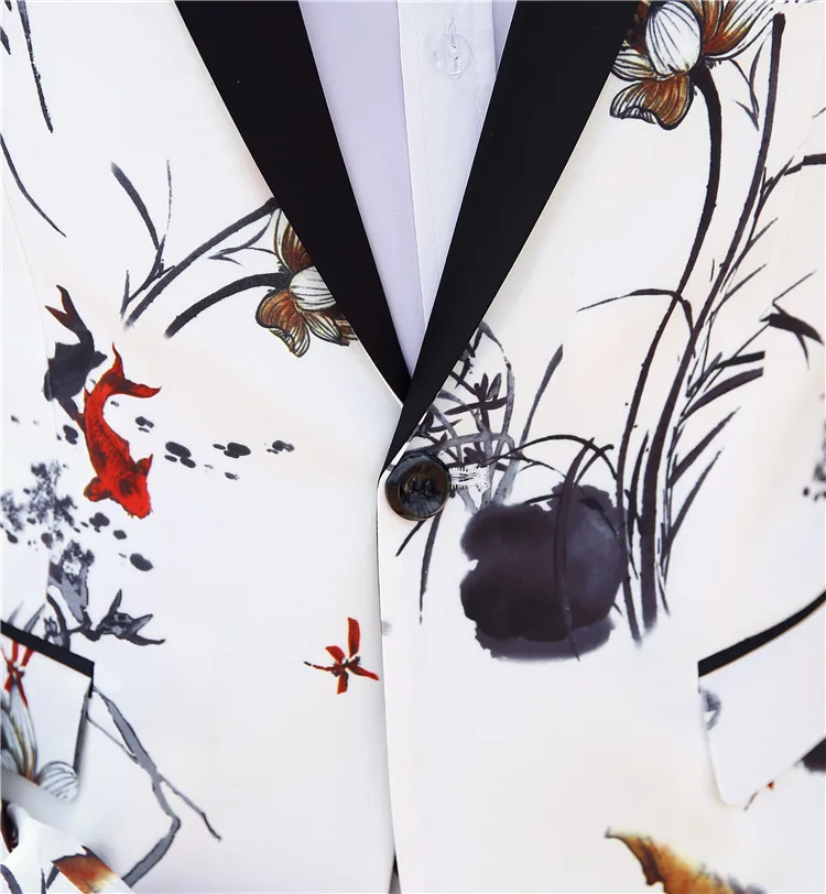 Men's Jacket Pants Two Pisces Set Printing Pattern Nightclub singer Stage Performance Show Jacket Costumes Slim Wear
Men's Jacket Pants Two Pisces Set Printing Pattern Nightclub singer Stage Performance Show Jacket Costumes Slim Wear