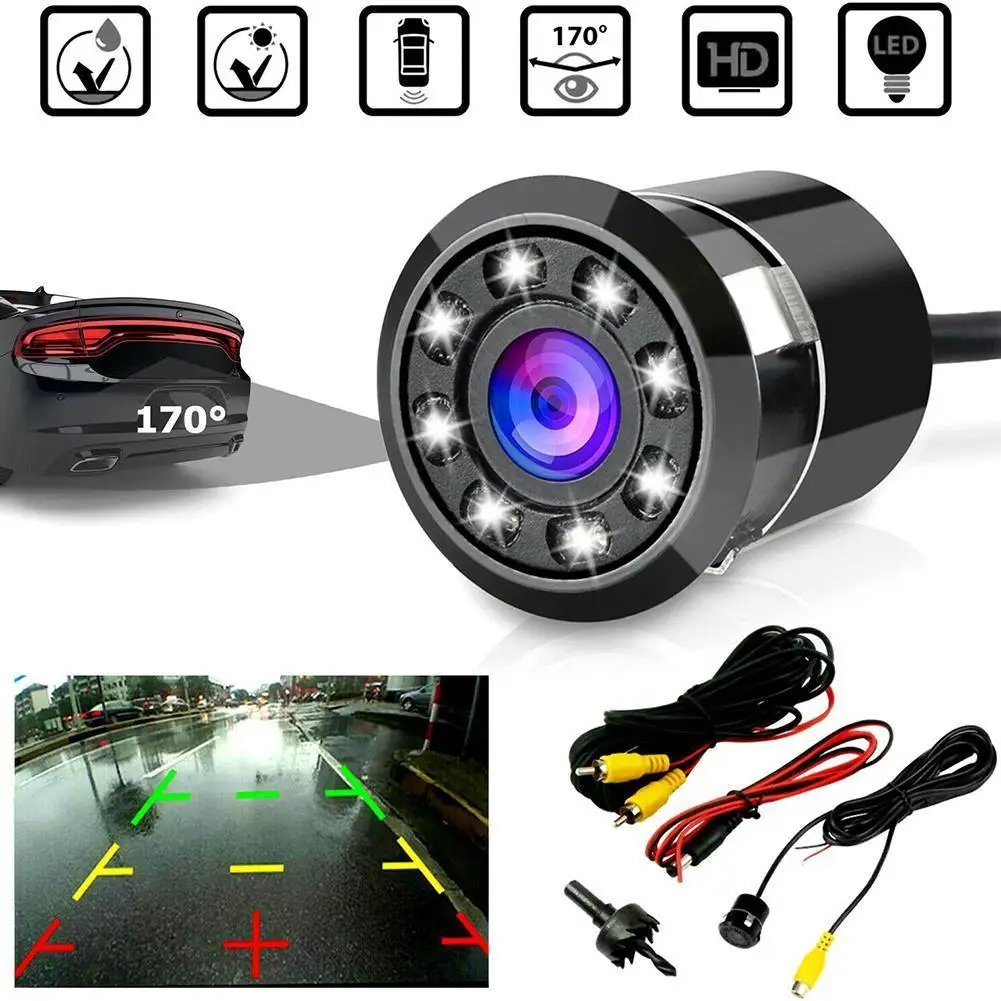 8 LED Car Rear View Reverse Parking 170° CMOS Camera Night Cam Kit Waterproof Car Camera Accessories For Parking Assistance
8 LED Car Rear View Reverse Parking 170° CMOS Camera Night Cam Kit Waterproof Car Camera Accessories For Parking Assistance