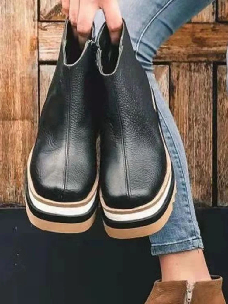 Women Boots 2021 Autumn And Winter New Fashion Side Zipper Heeled Ankle Boots Womens Plus Size Wedge Short Boots Botas De Mujer
Women Boots 2021 Autumn And Winter New Fashion Side Zipper Heeled Ankle Boots Womens Plus Size Wedge Short Boots Botas De Mujer