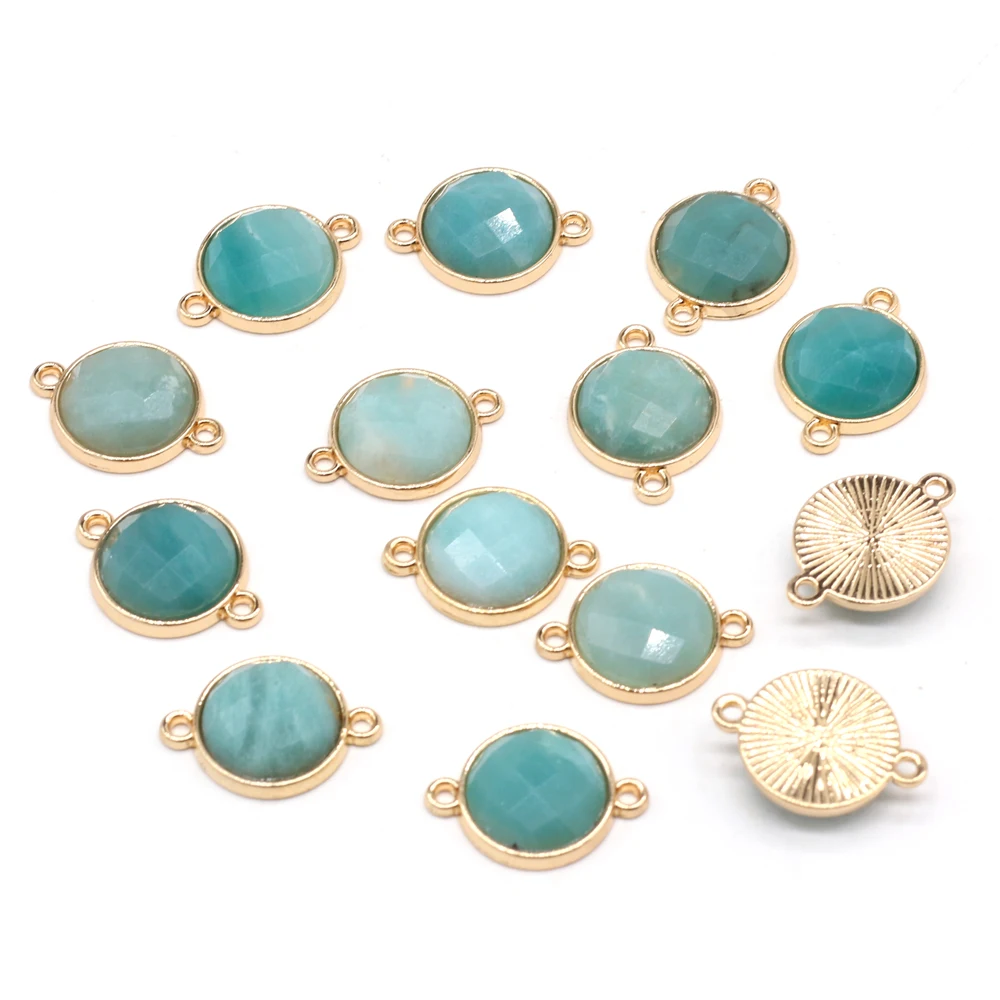 2pcs Natural Stone Round Gilded Amazonite Stone Connectors Double Hole for Women Jewelry Gifts Size 17x20mm
2pcs Natural Stone Round Gilded Amazonite Stone Connectors Double Hole for Women Jewelry Gifts Size 17x20mm