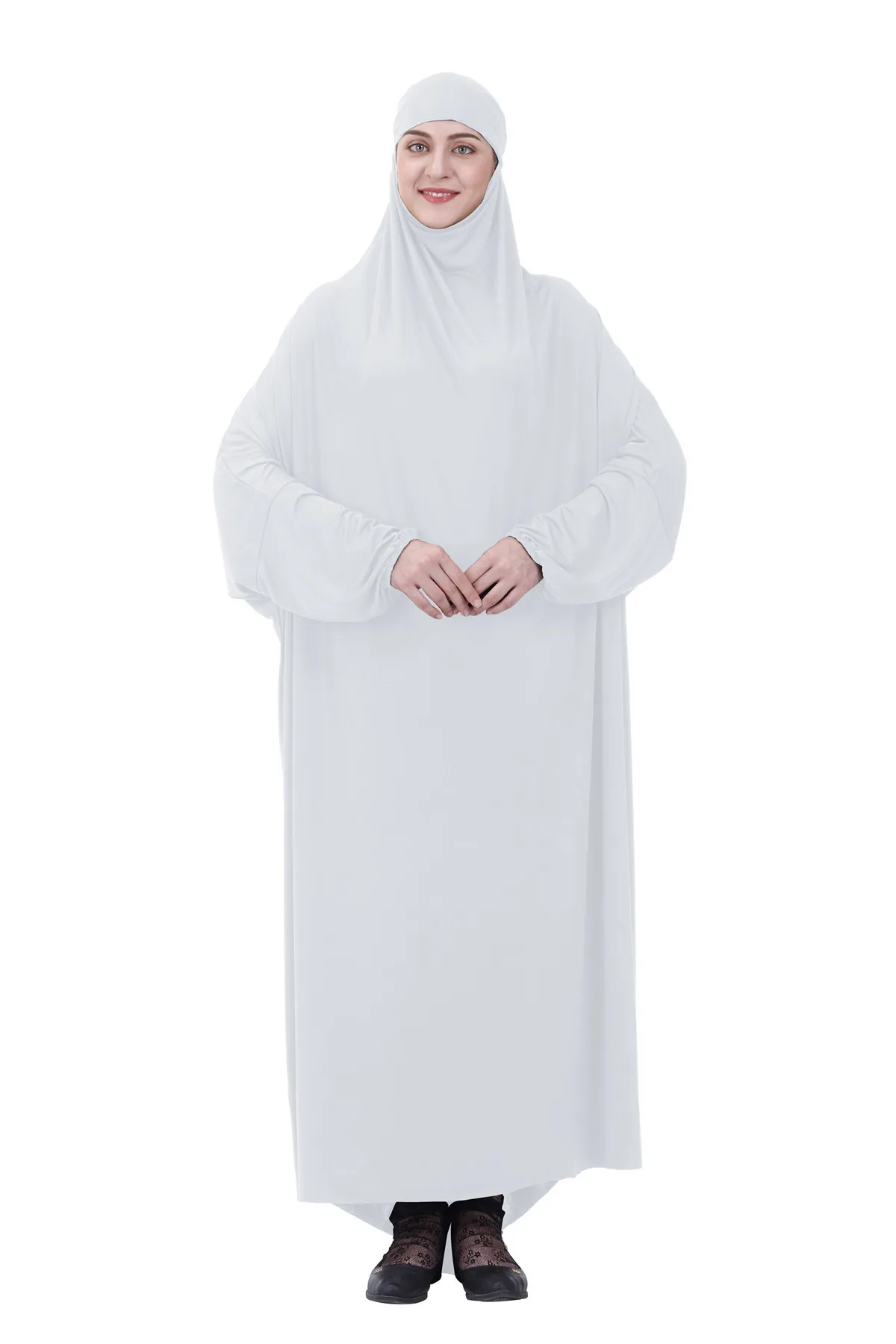 Muslim Prayer Garment Dress Women Hooded Islamic Clothing Long Thobe with Hijab Dubai Turkey Namaz Jurken Abaya Hijab Dress robe 
Muslim Prayer Garment Dress Women Hooded Islamic Clothing Long Thobe with Hijab Dubai Turkey Namaz Jurken Abaya Hijab Dress robe