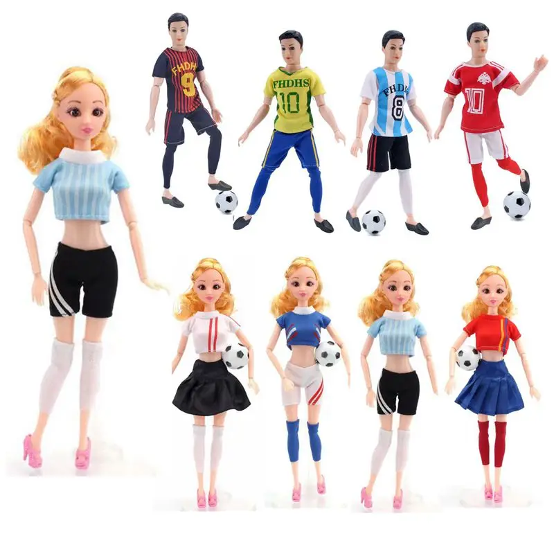 New Fashion 12 Items/Lot Doll Accessories= 4 Tops +4 Shorts Skirts +4 Stockings Female Male Soccer Football Suits For Barbie Ken
New Fashion 12 Items/Lot Doll Accessories= 4 Tops +4 Shorts Skirts +4 Stockings Female Male Soccer Football Suits For Barbie Ken