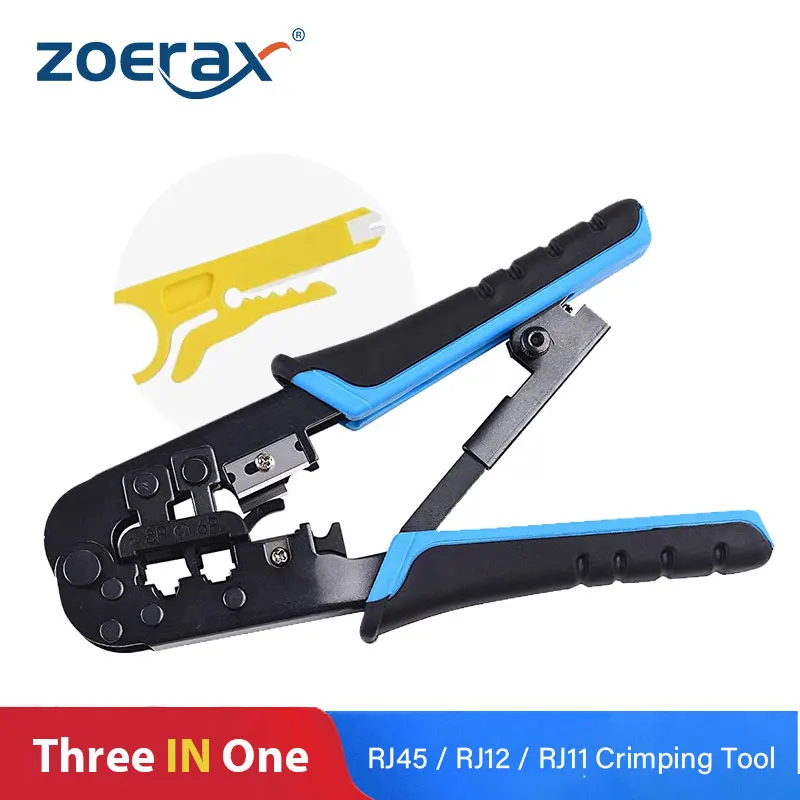 ZoeRax 3 in 1 Crimper Tool Crimping Plier Network Crimper for CAT7/CAT6/CAT5e STP/UPT Modular Plugs with RJ45 8P8C Connector
ZoeRax 3 in 1 Crimper Tool Crimping Plier Network Crimper for CAT7/CAT6/CAT5e STP/UPT Modular Plugs with RJ45 8P8C Connector