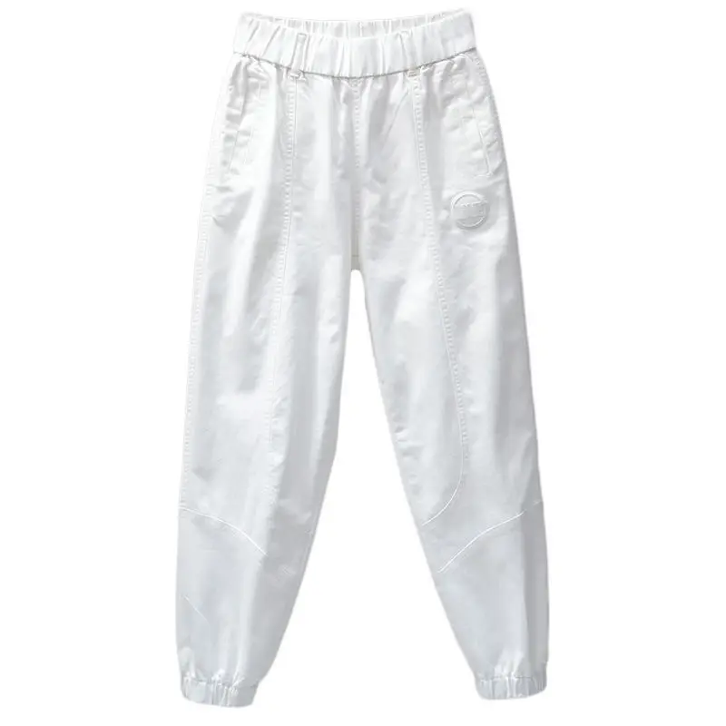 White pants women's elastic waist loose casual pants 2021 spring and summer new trend banded feet show thin radish Harem Pants
White pants women's elastic waist loose casual pants 2021 spring and summer new trend banded feet show thin radish Harem Pants