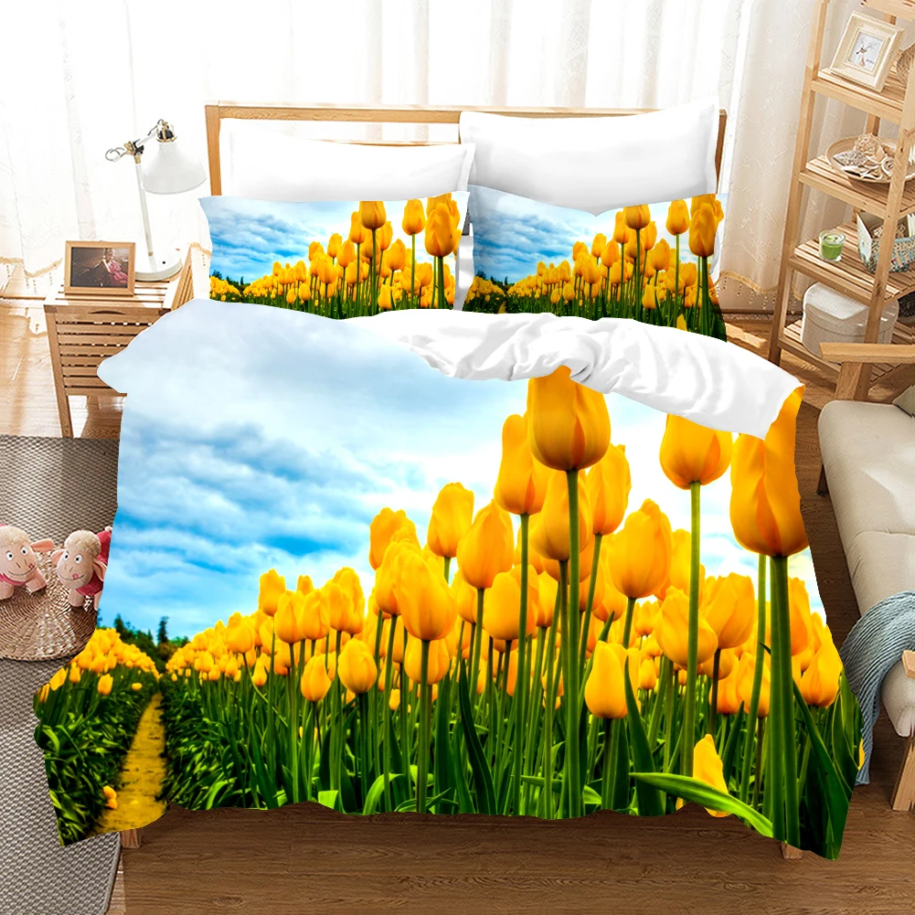 White Tulips Bedding Sets For Adults Decor Bedroom Textiles Sets Queen Size Luxury Duvet Cover Pillowcase Flowers Bedding Set 
White Tulips Bedding Sets For Adults Decor Bedroom Textiles Sets Queen Size Luxury Duvet Cover Pillowcase Flowers Bedding Set
