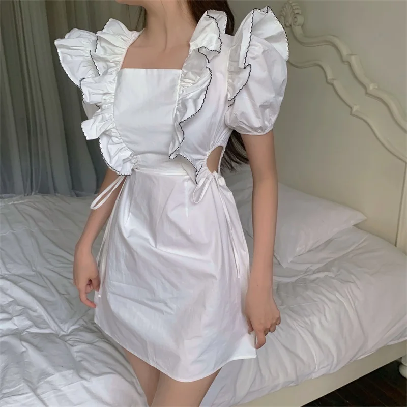 White Dress Square Collar Casual Women Dress Puff Short Sleeve Ladies Elegant Summer Dresses Hollow Out A Line Cotton Dress
White Dress Square Collar Casual Women Dress Puff Short Sleeve Ladies Elegant Summer Dresses Hollow Out A Line Cotton Dress