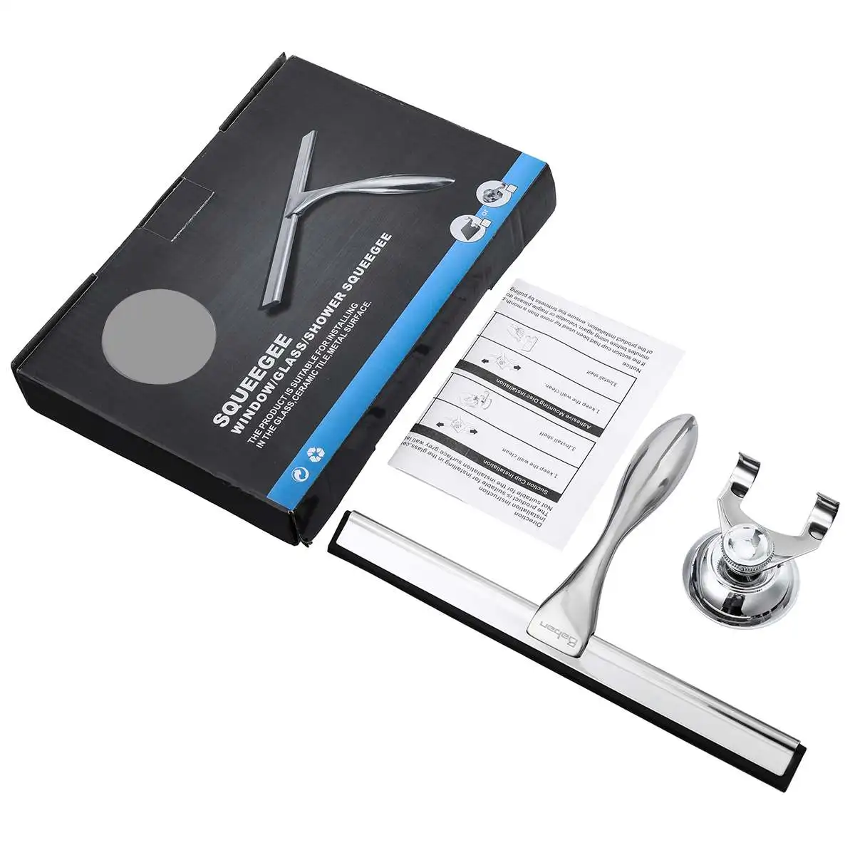 Glass Window Squeegee Cleaner Stainless Steel Rubber Wiper With Suction Home Car Kitchen Bathroom Shower Mirror Clean Tools
Glass Window Squeegee Cleaner Stainless Steel Rubber Wiper With Suction Home Car Kitchen Bathroom Shower Mirror Clean Tools
