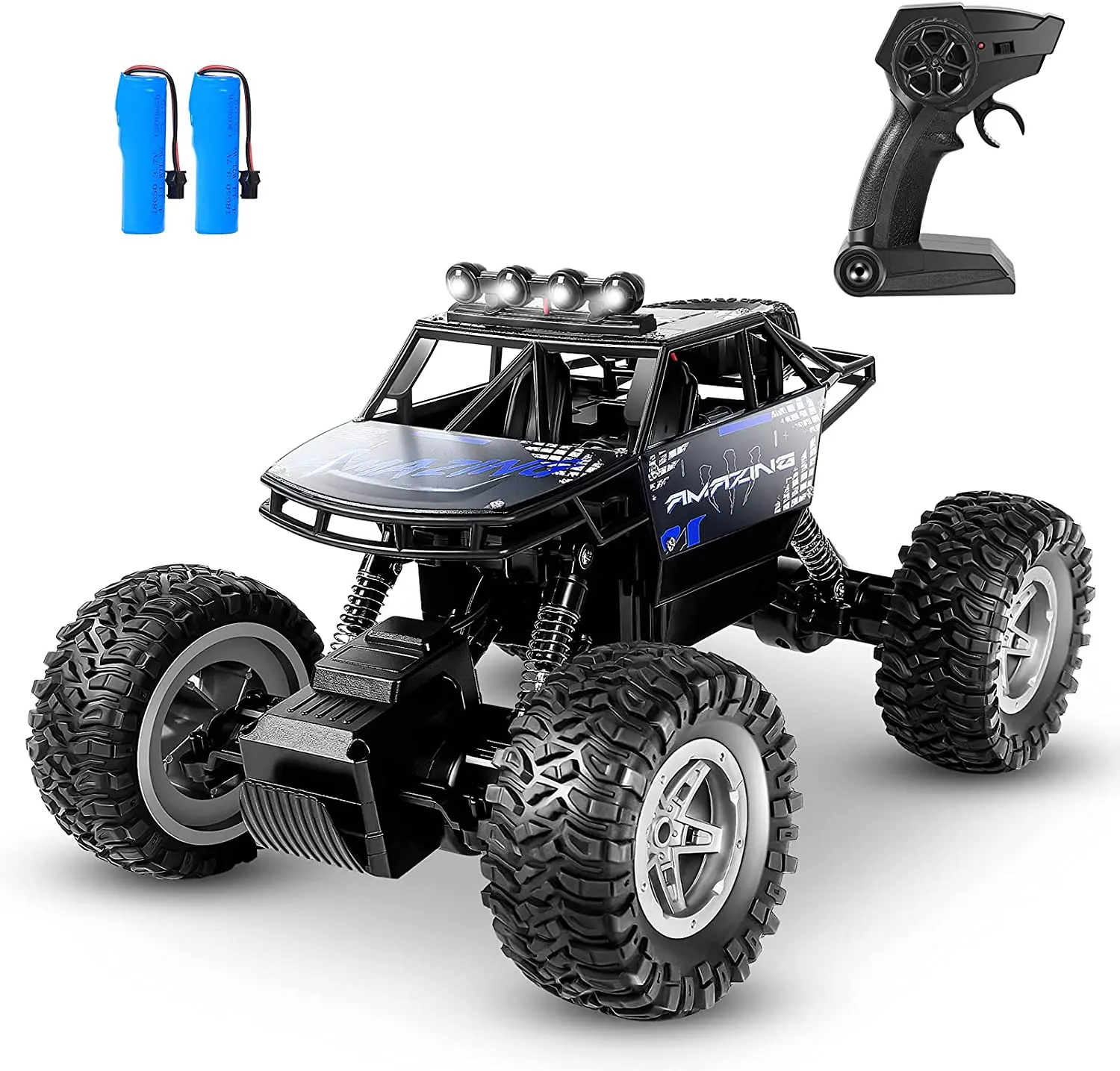 

HENEROAR sRCr Cars,1:14 Scale All Terrain Remote Control Car, 4WD 2.4GHz Off Road Monster Vehicle RC Truck Crawler with Dualpopr