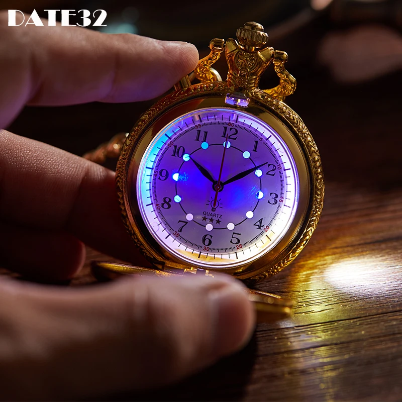 Necklace Pendant Quartz Pocket Watch Luxury Gold Luminous Glow Dial Fob Chain Clock Gift for Boys Men Women Collection Reloj
Necklace Pendant Quartz Pocket Watch Luxury Gold Luminous Glow Dial Fob Chain Clock Gift for Boys Men Women Collection Reloj